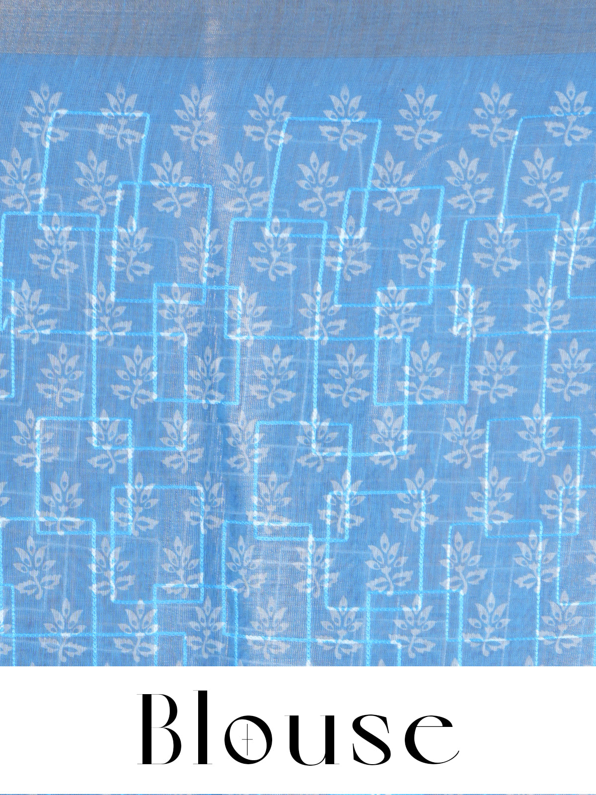 Sky Blue with Silver - Linen Cotton Saree