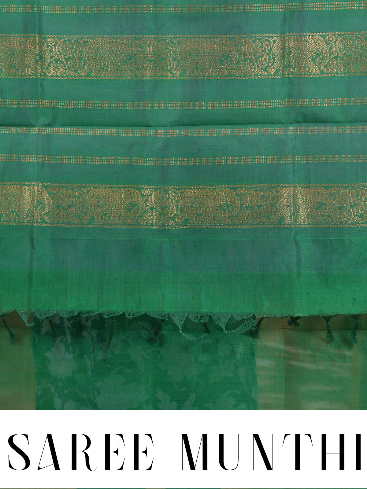 Pure Silk Cotton Saree in Lavender and Emerald Green