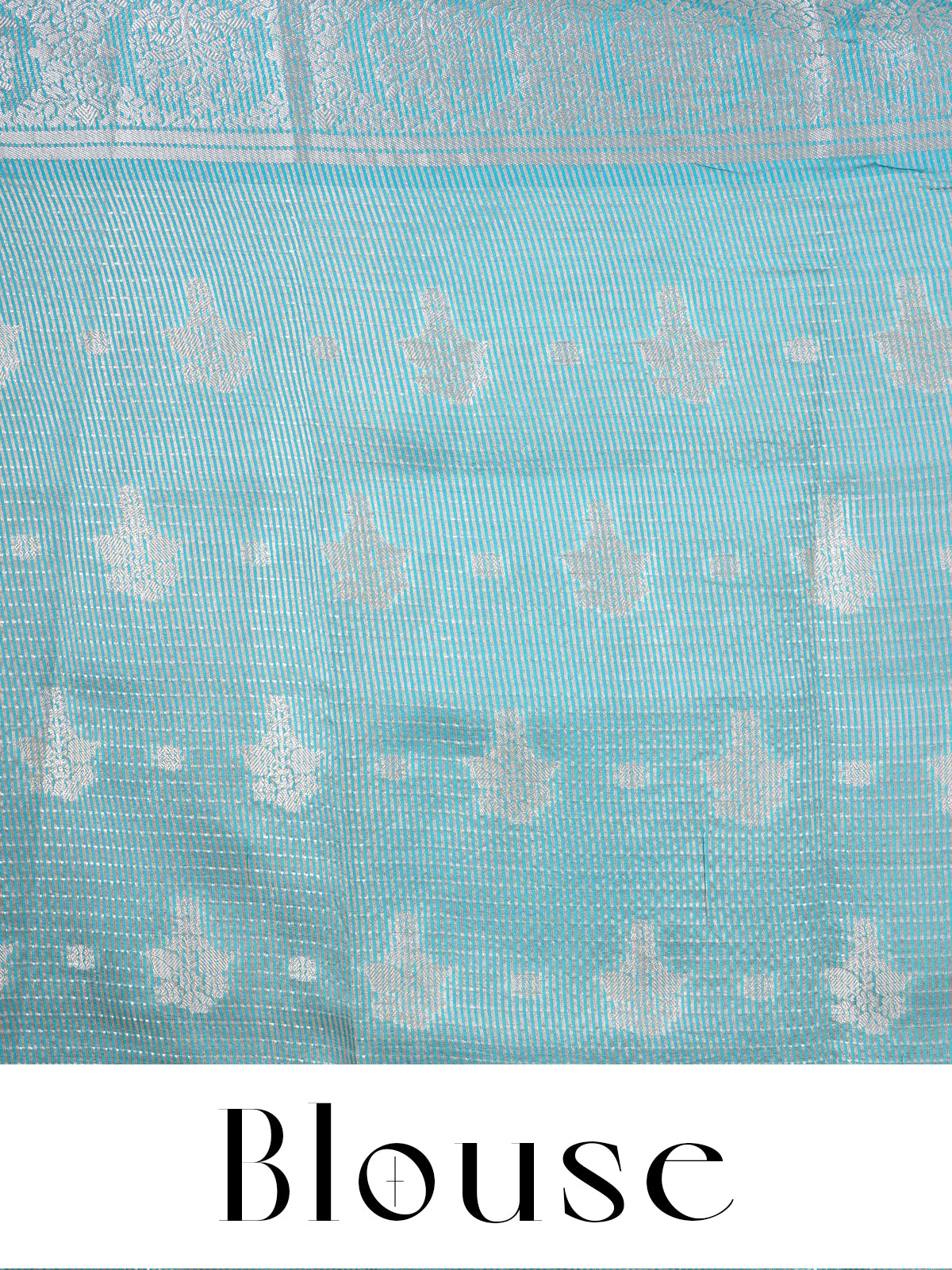 Turquoise Blue with Silver - Semi Tussar Saree