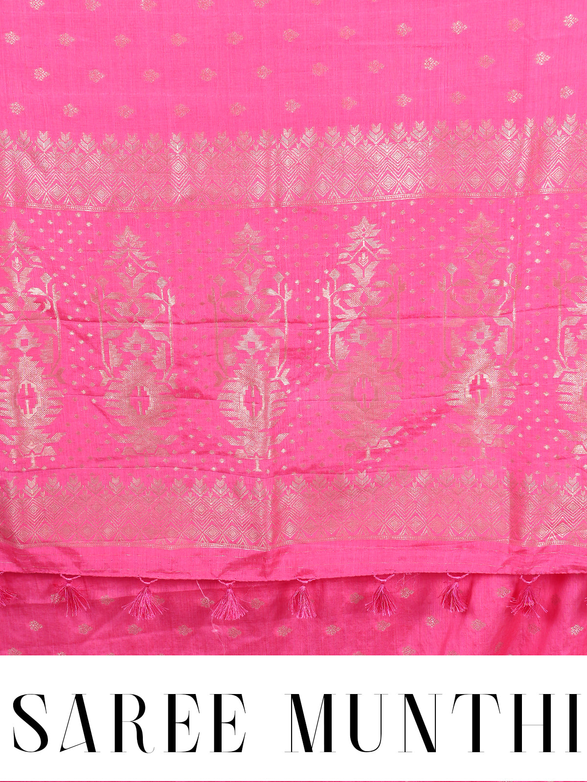 Pink with Gold Zari- Semi Tussar Saree