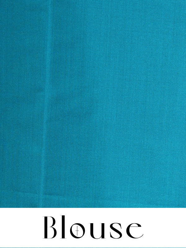 Rani Pink with Blue Semi Silk Saree