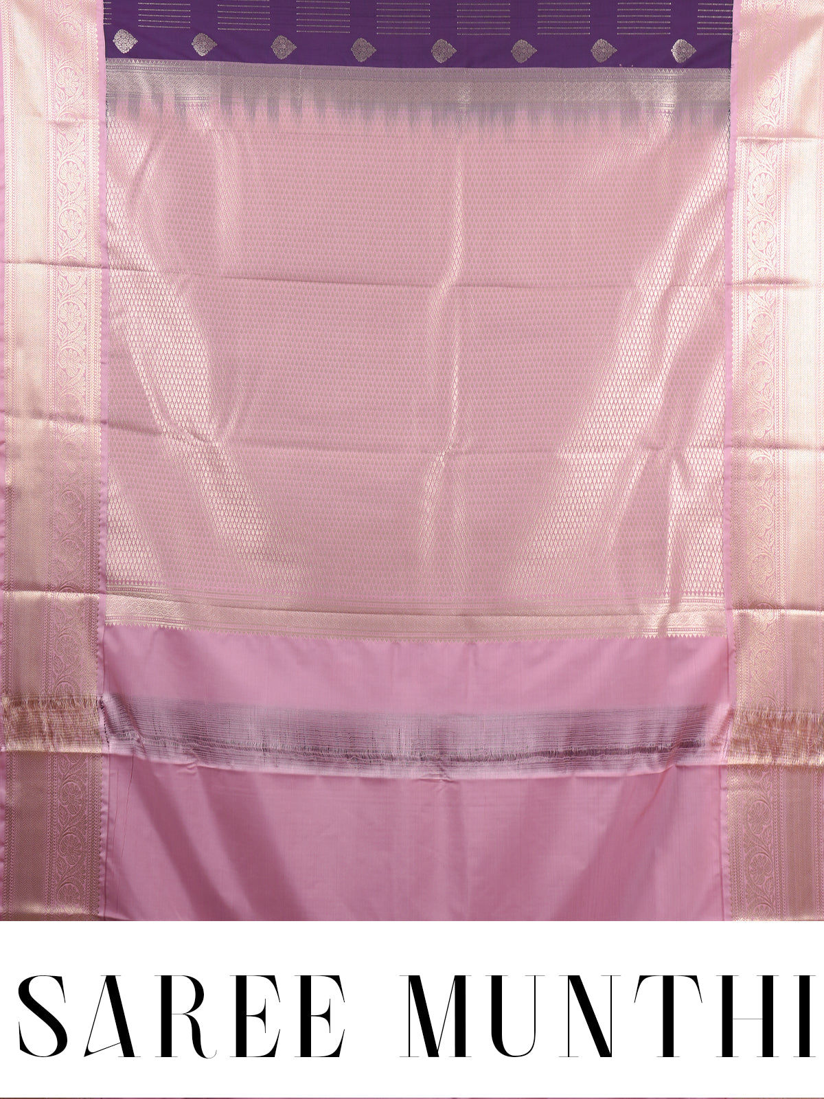 Wine Purple with Peach-Pink Kanchipuram Fancy Silk Saree