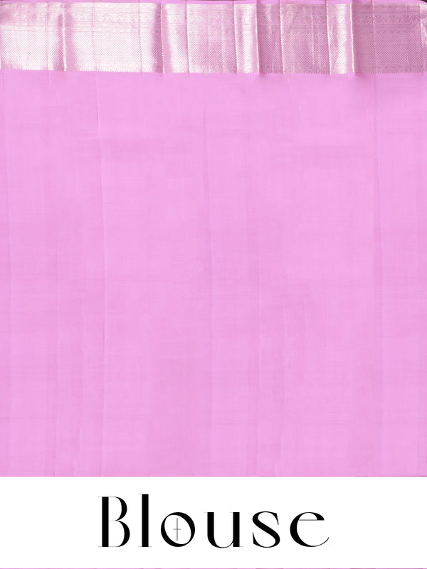 Alluring Wine Purple and Pastel Pink Kanjivaram Silk Saree