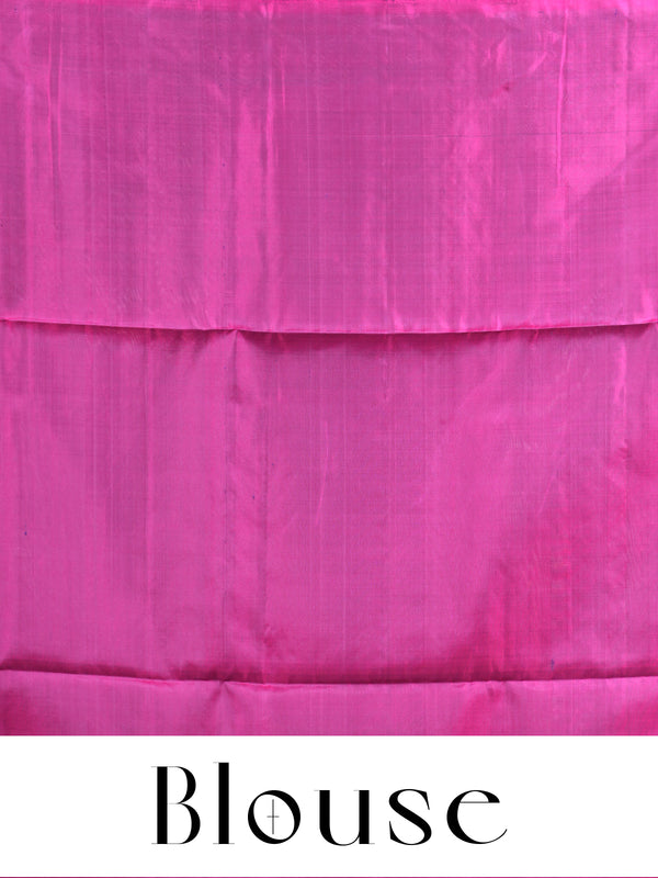 Majestic Magenta Pink Silk Saree with Fine Zari Stripes