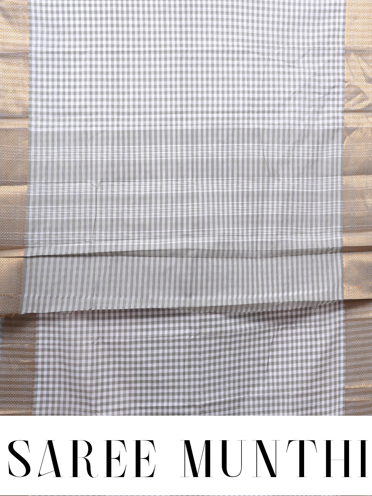 Grey and Off-White Chettinad Cotton Saree