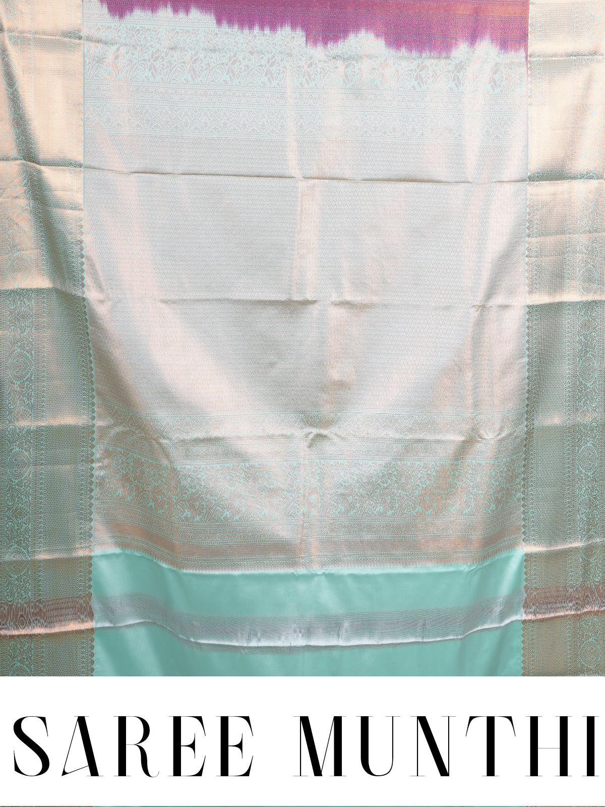 Purple with Sea Green Kanchipuram Fancy Silk Saree
