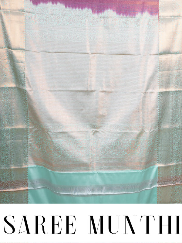 Purple with Sea Green Kanchipuram Fancy Silk Saree