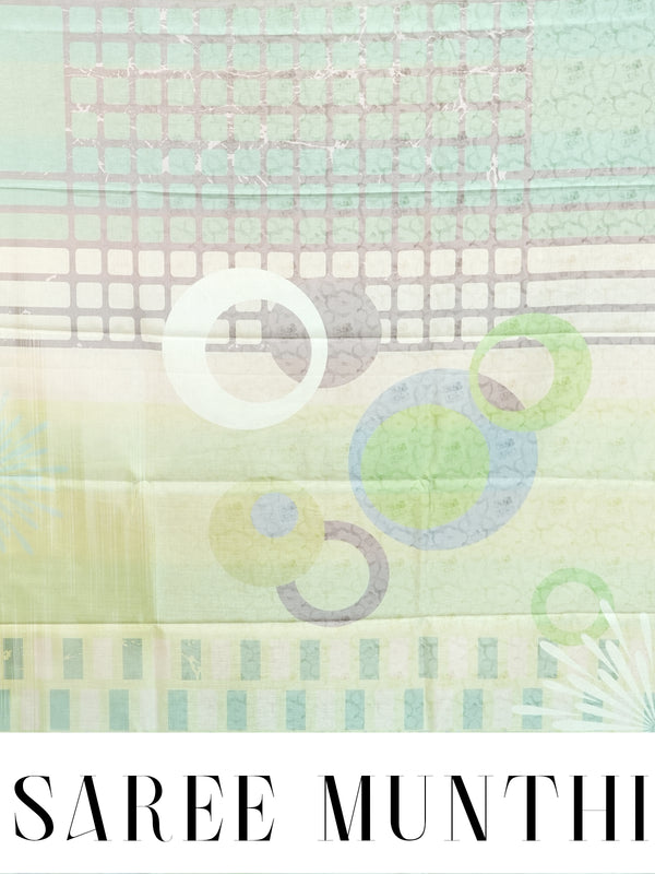 Pastel Green with Multi-Color Pallu - Semi Tussar Saree