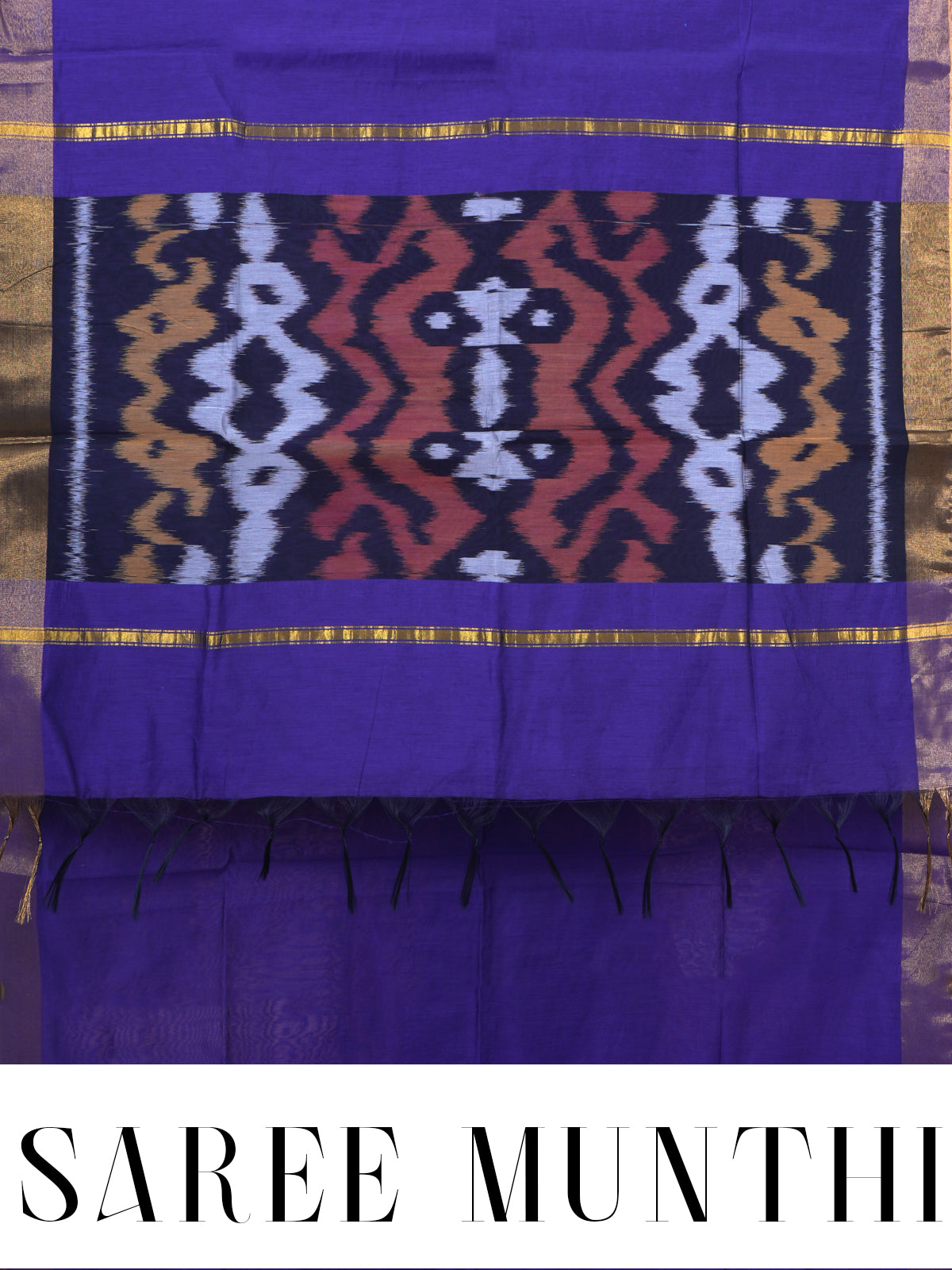 Purple with Purple and Ikat - Pochampalli Cotton Saree