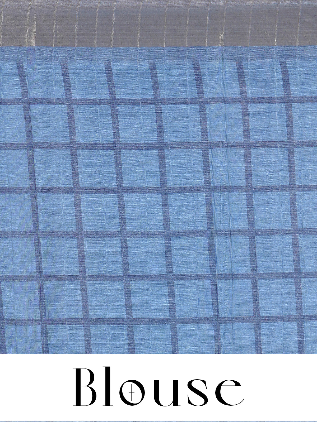 Light Blue and Dark Blue Dola Silk Saree