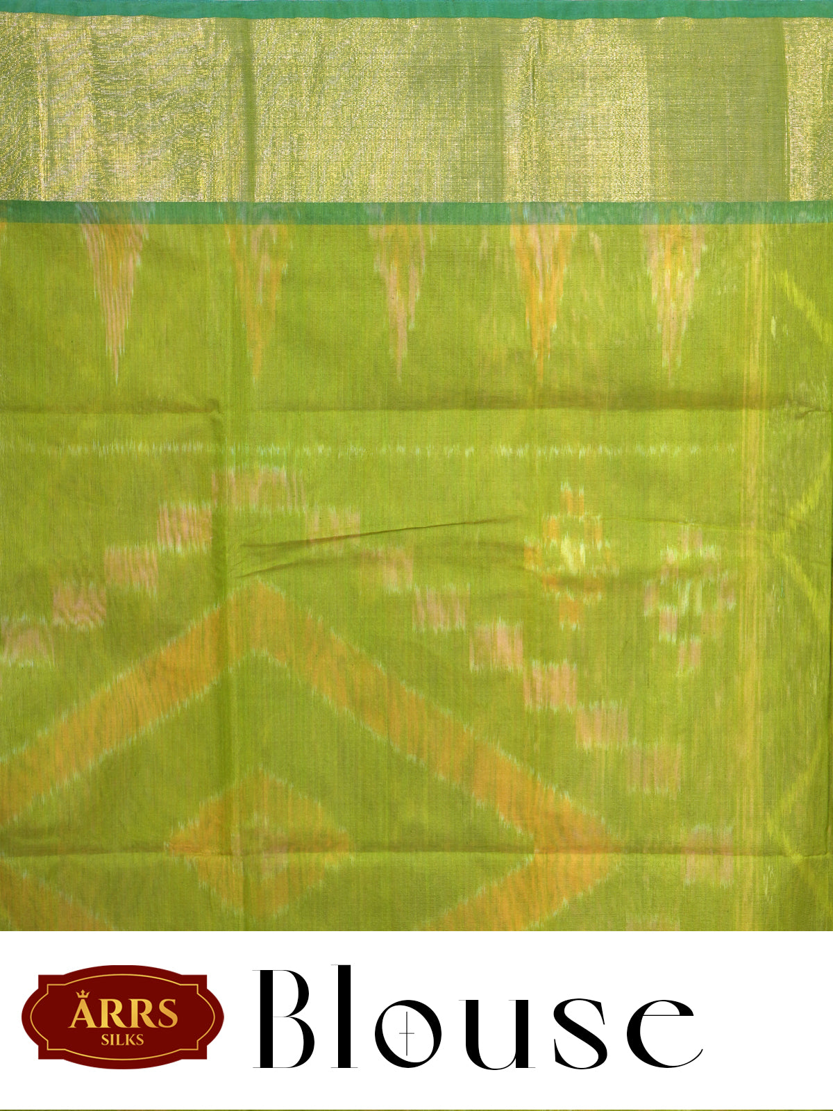 Olive Green with Light Green - Pochampalli Cotton Saree