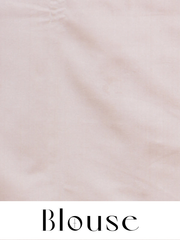 Baby Pink With Sandal Semi Silk Saree