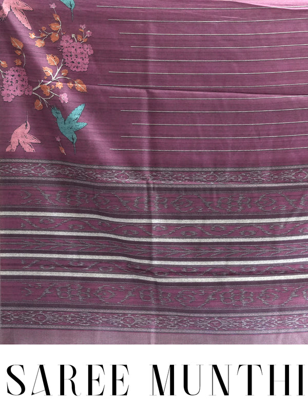 Mauve with Matching Pallu - Semi Tussar Saree