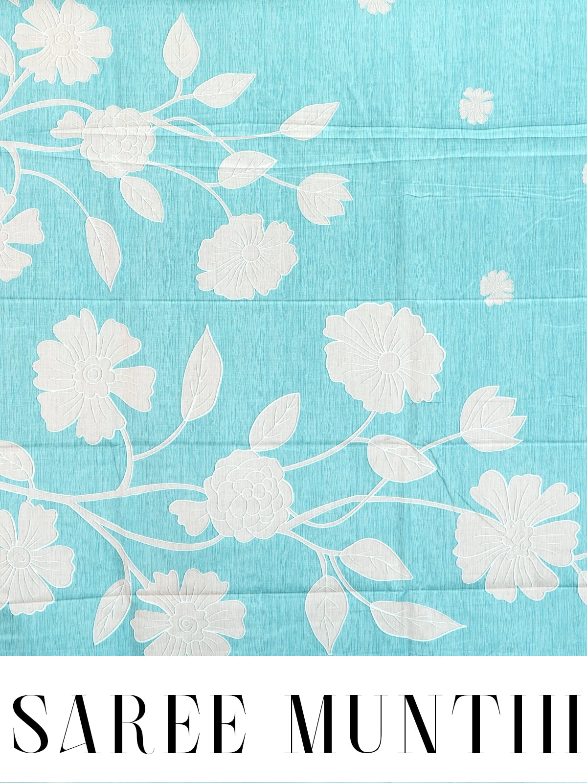 Sea Green with Floral Pallu - Semi Tussar Saree