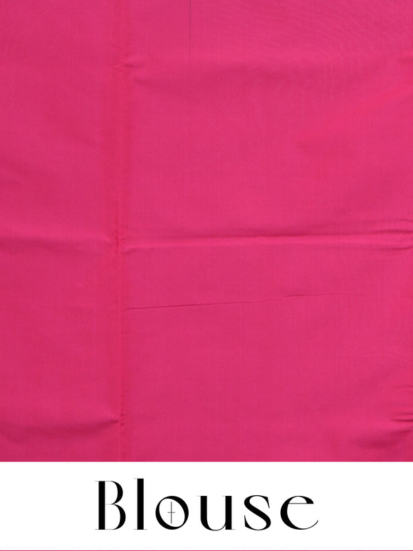 Sky Blue With Pink  Semi Silk Saree