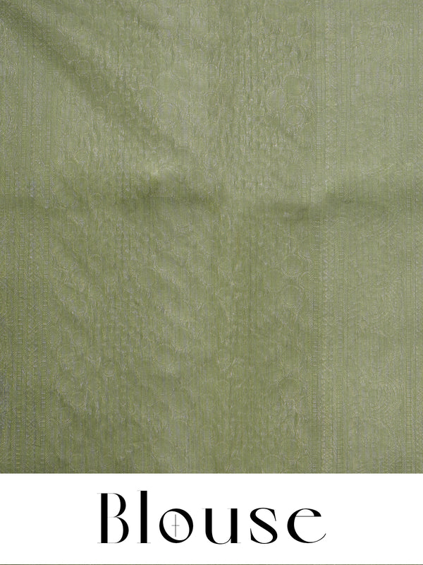 Olive Green Silk Cotton Saree