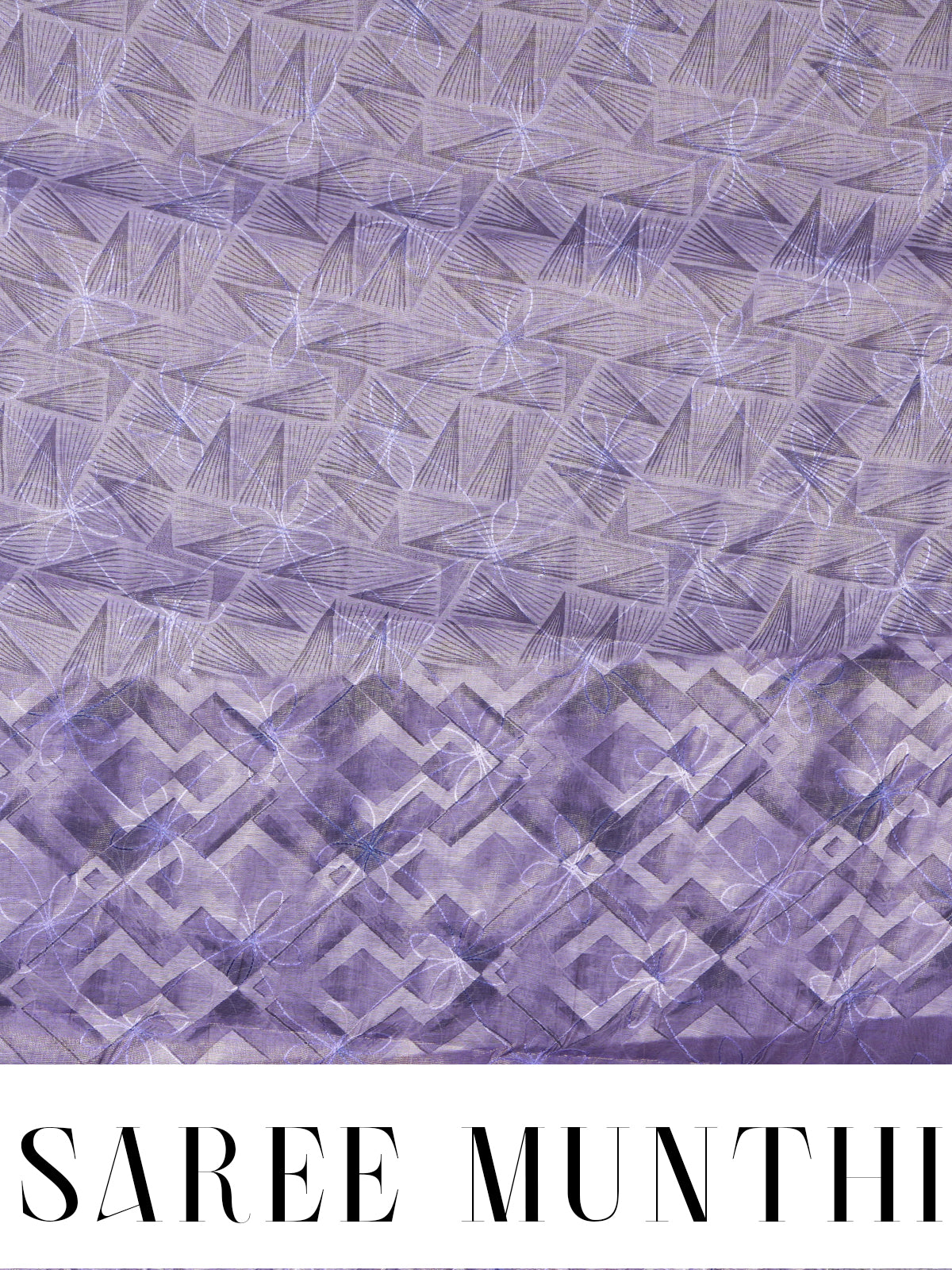 Lavender with Purple - Linen Cotton Saree