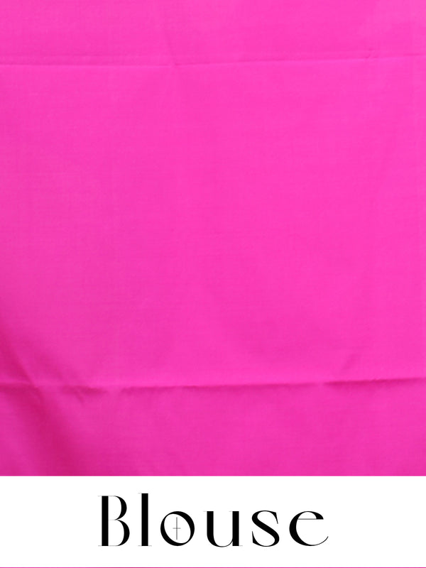 Sea Green with Rani Pink Semi Silk Saree