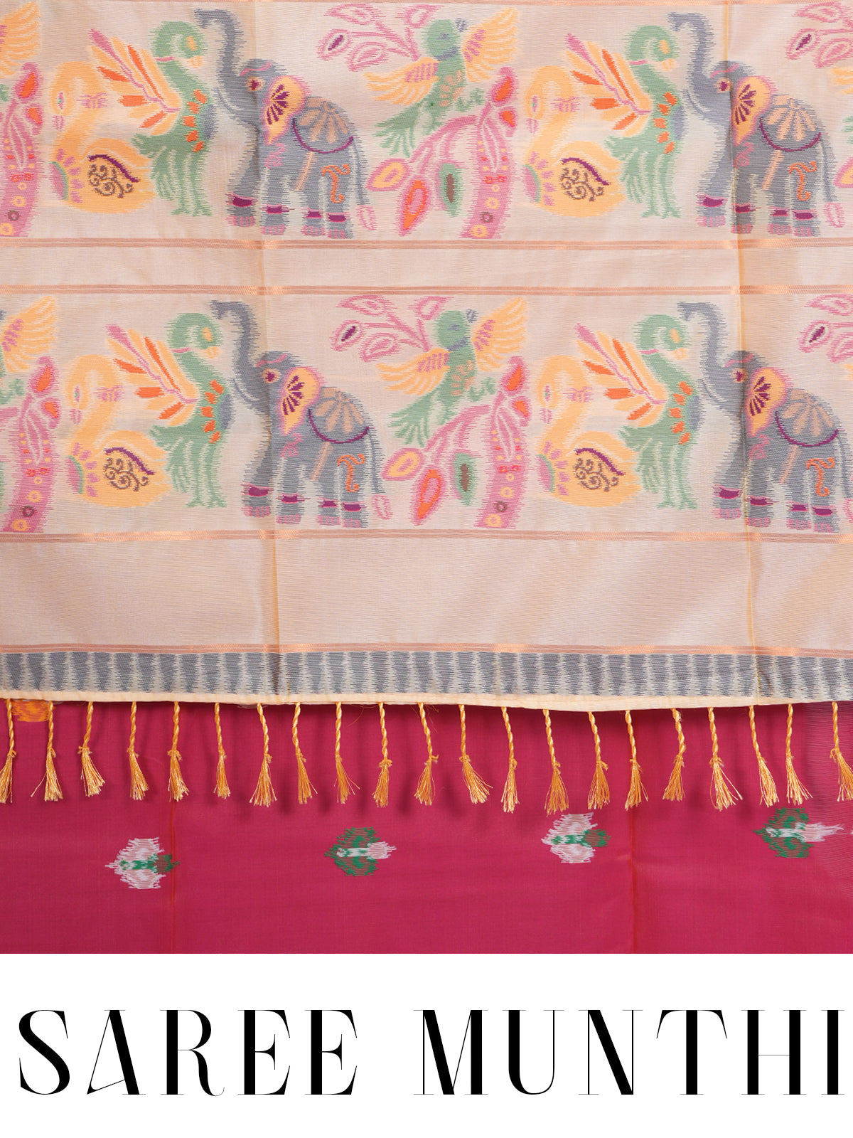 Deep Rose Pink Semi Silk Saree