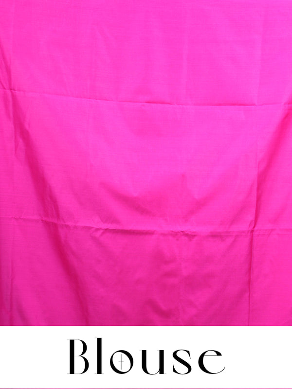 Violet with Rani Pink Semi Silk Saree