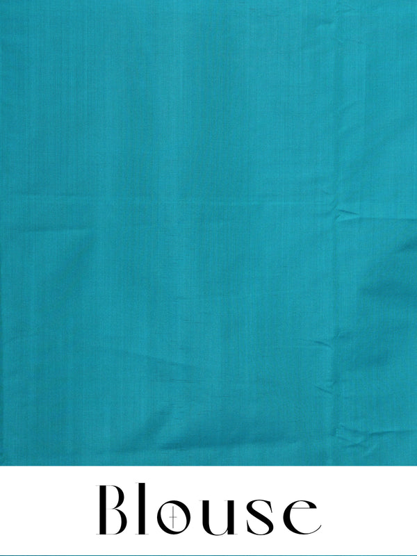 Rani Pink with Rama Green Semi Silk Saree