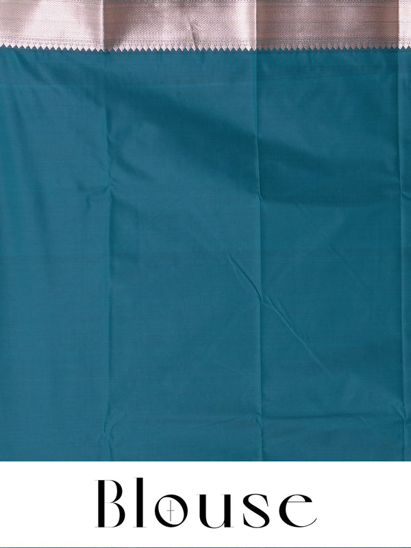 Lavender with Teal Green Kanchipuram Fancy Silk Saree