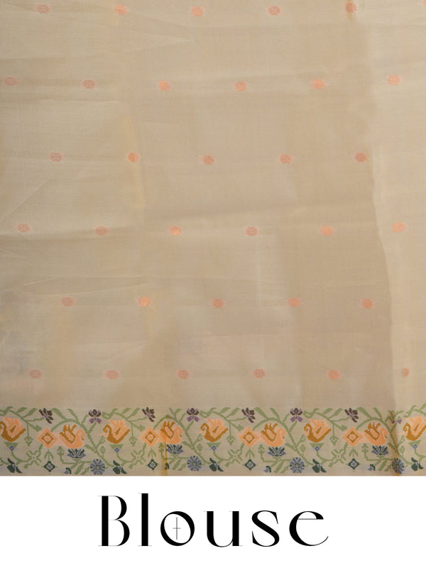 Parrot Green Semi Silk Saree