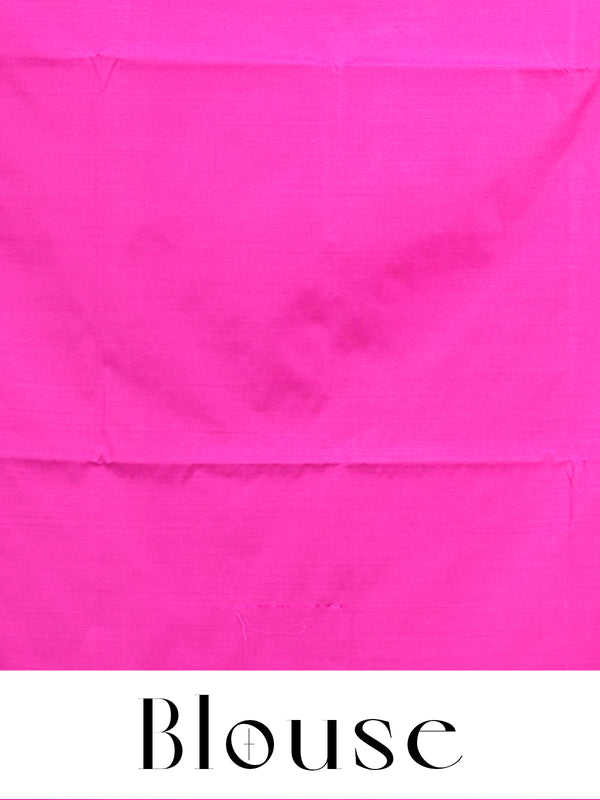 Purple with Rani Pink Semi Silk Saree