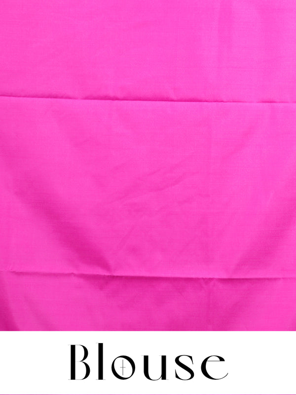 Baby Pink with Magenta Pink Semi Silk Saree