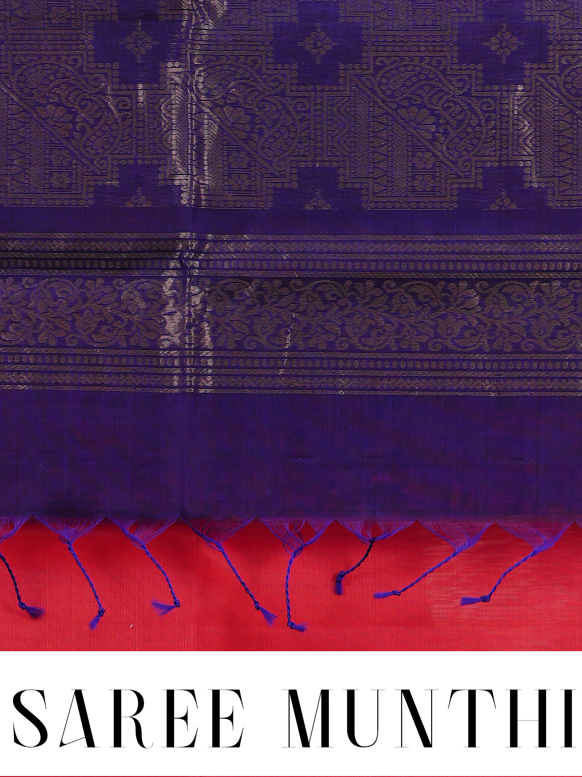 Pure Silk Cotton Saree in Vibrant Pink and Violet-Blue with Traditional Zari Border