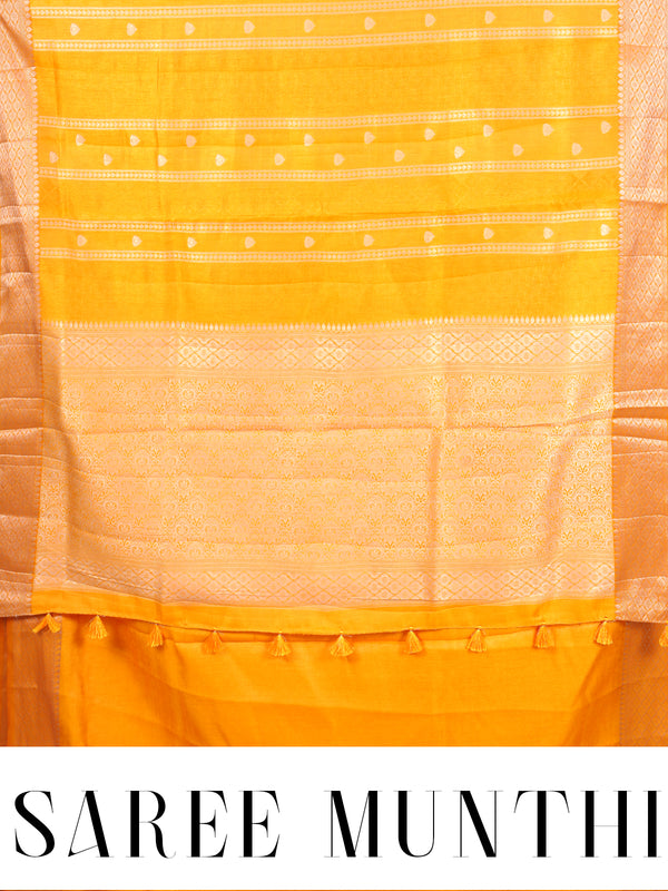 Yellow With Gold Zari - Semi Tussar Saree