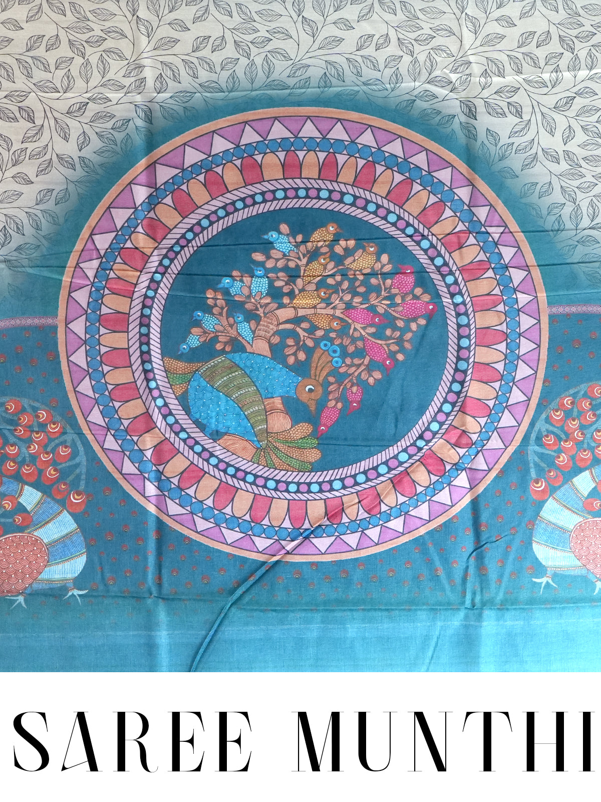 Sky Blue with Teal - Semi Tussar Saree