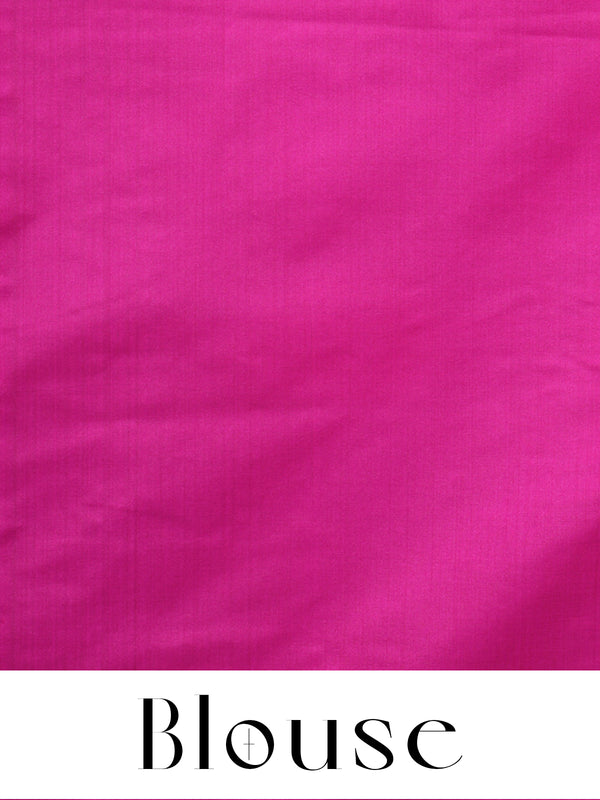 Purple with Rani Pink  Semi Silk Saree