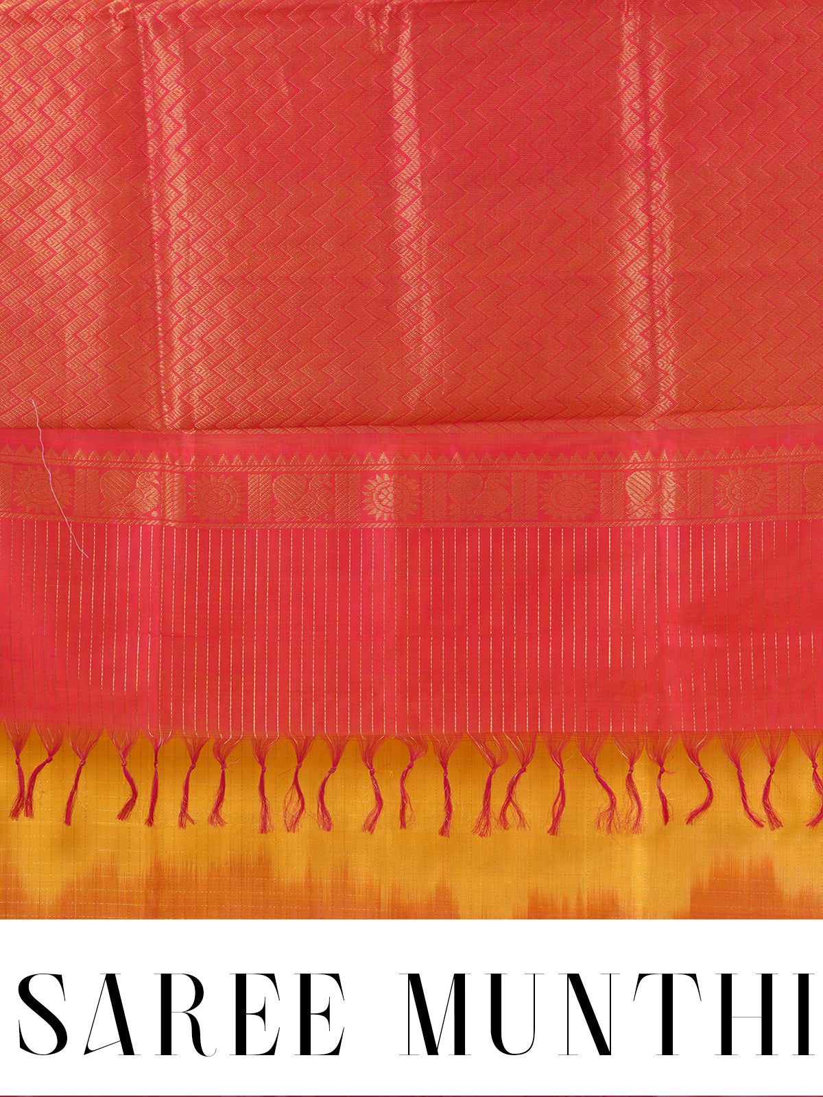 Pure Silk Cotton Saree in Mustard Yellow and Magenta Pink – Handloom Festive Wear