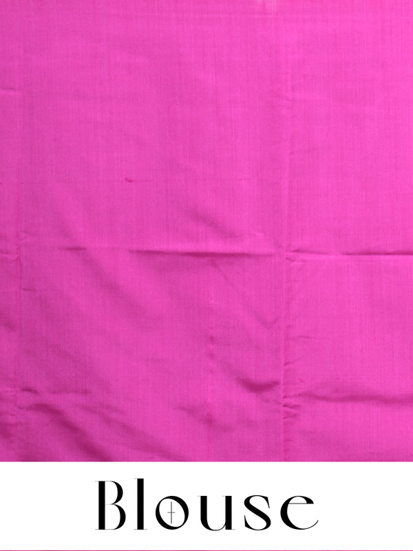 Deep Grey with Rani Pink Semi Silk Sarees
