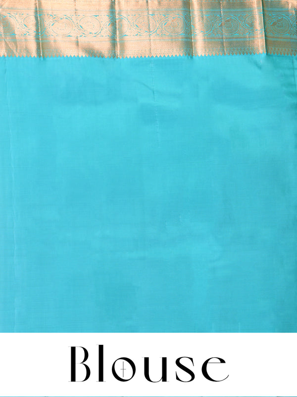 Exquisite Royal Purple and Mint Green Kanjivaram Silk Saree