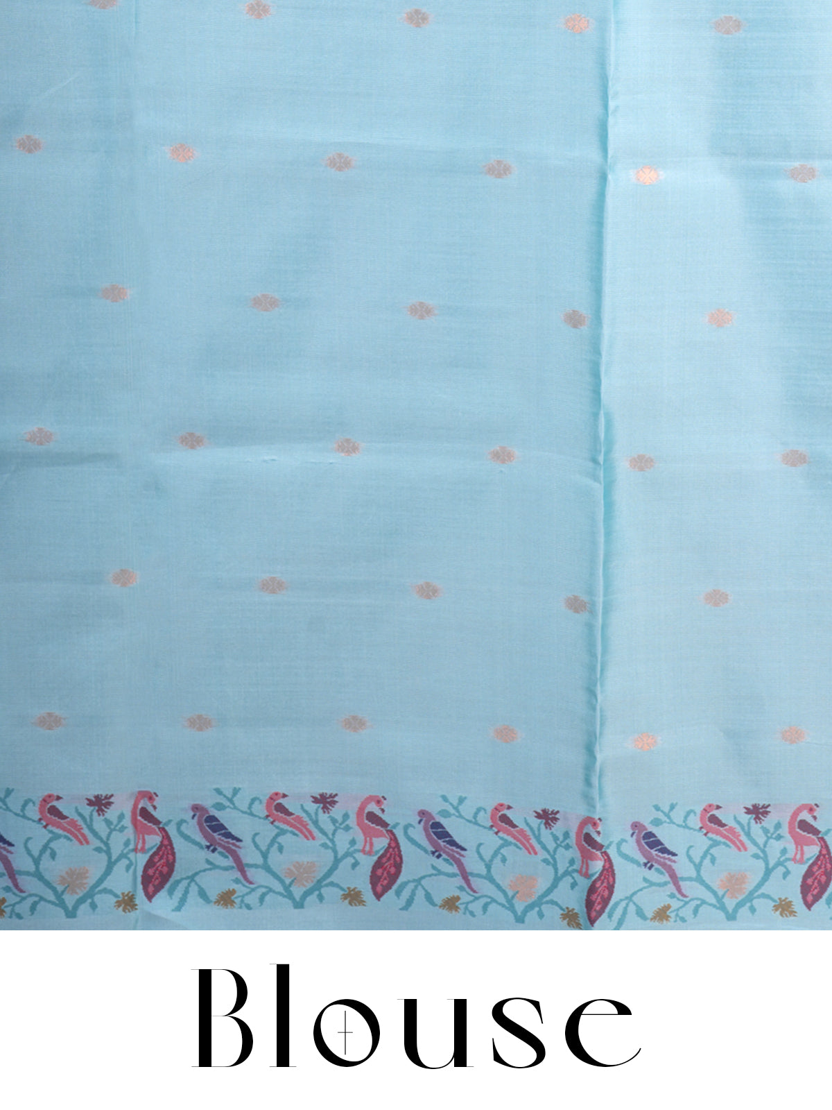 Peacock Blue Semi Silk Saree