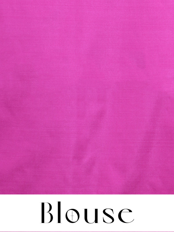 Grey Semi With Pink Silk Saree