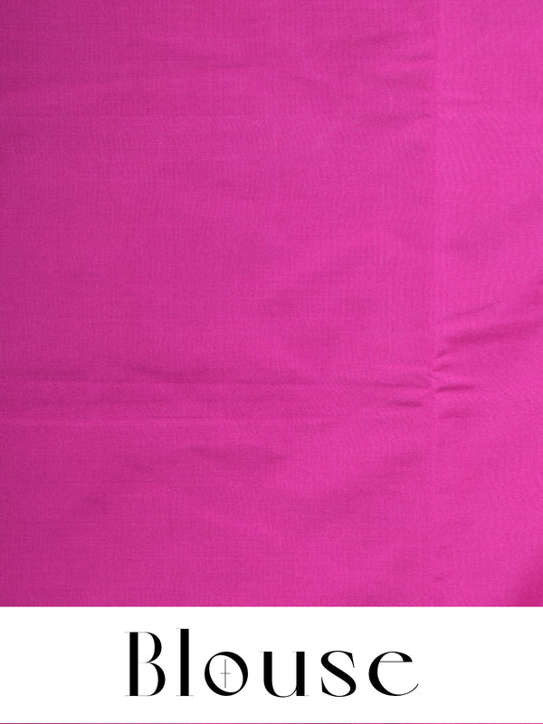 Dark Green With Pink Semi Silk Saree