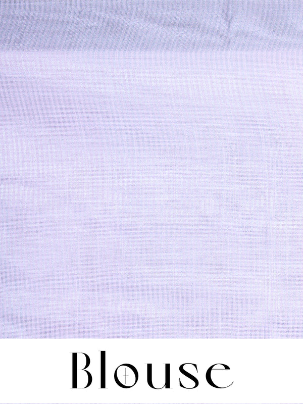 Baby Pink with Silver - Linen Cotton Saree