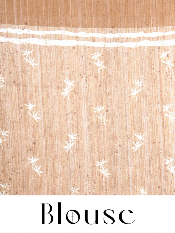 Beige and White Dola Silk Saree