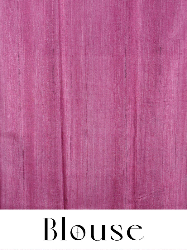 Mauve Pink Floral Digital Print Dola Silk Saree