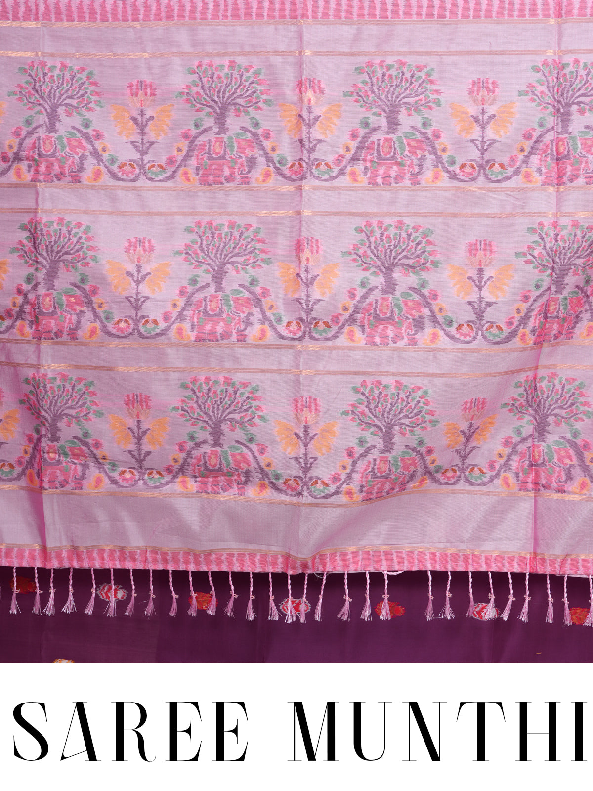 Plum Purple Semi Silk Saree