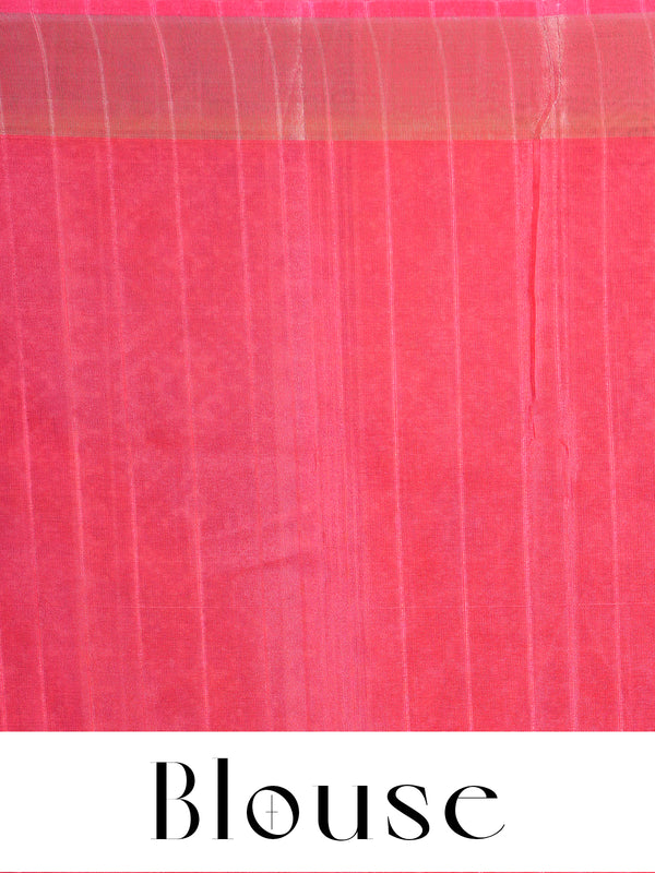 Orange Saree with Pink and Black Patola Munthi Dola Silk Saree