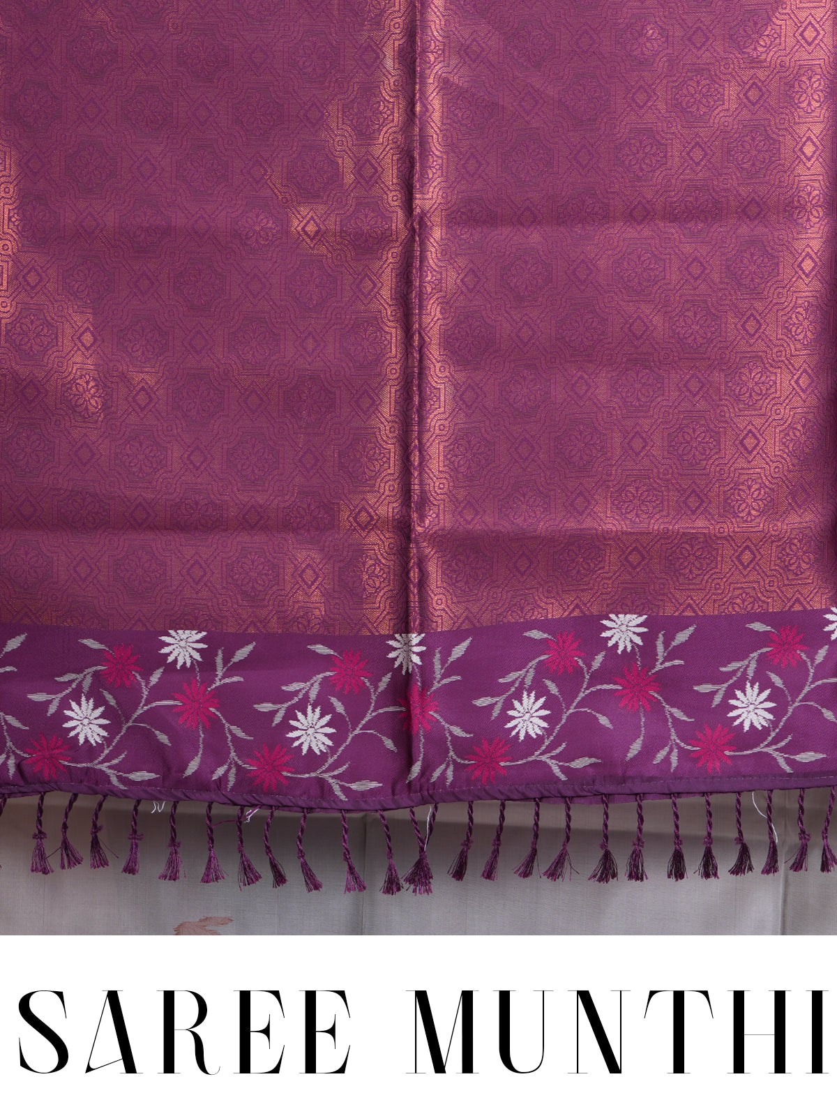 Silver Grey Semi Silk Saree