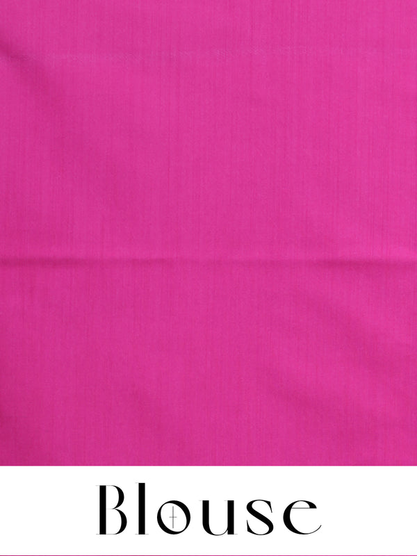 Bottle Green With Pink Semi Silk Saree