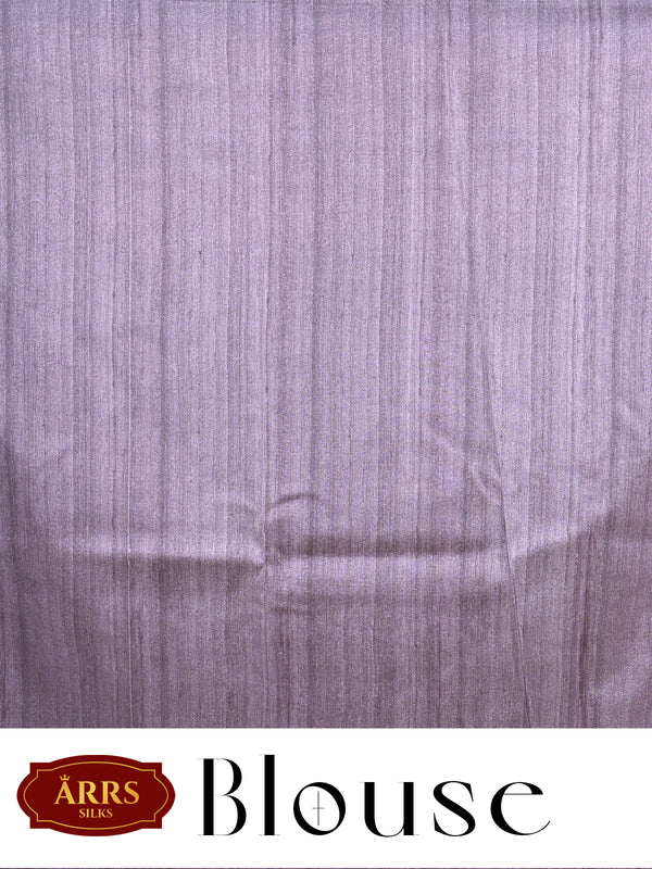 Steel Grey with Cream - Semi Tussar Saree