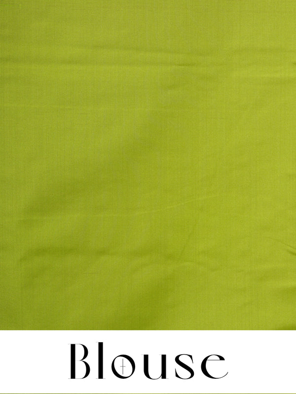 Rani Pink with Parrot Green Semi Silk Saree