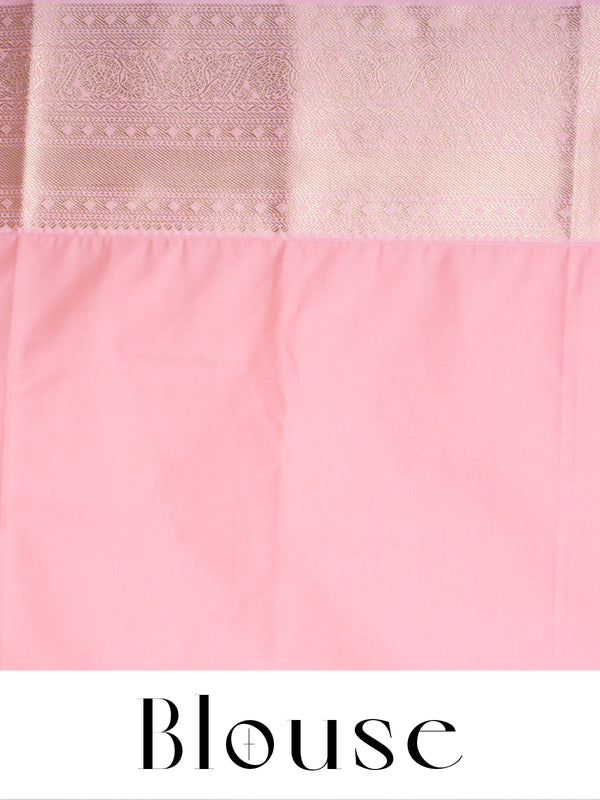 Mustard Green with Pastel Pink Kanchipuram Fancy Silk Saree