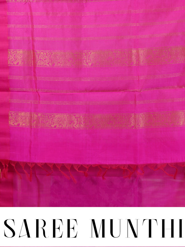 Elegant Pastel Green and Magenta Pure Silk Cotton Saree